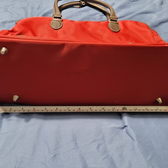 Chaps Dark Red Travel Carry On multiple zip components - Picture 6 of 8